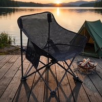 Chaise lune pliable en acier inoxydable durable, légère, portable, avec dossier bas en maille respirante, pour jardin, salle de sport, école, voyage
