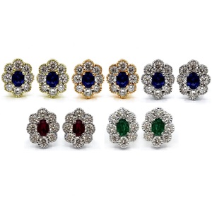 Boucles d'oreilles clous pour femme en or blanc massif 18 carats de Hong Kong, saphir bleu serti griffe, idéales pour fêtes, mariages, fiançailles, cadeau d'anniversaire - Product Image 4