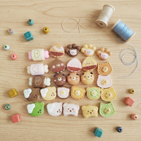 Miniatures en résine à dos plat, motifs animaux (chien, ours, patte), aliments, pain, biscuits, accessoires pour maison de poupée, fournitures de décoration intérieure, DIY