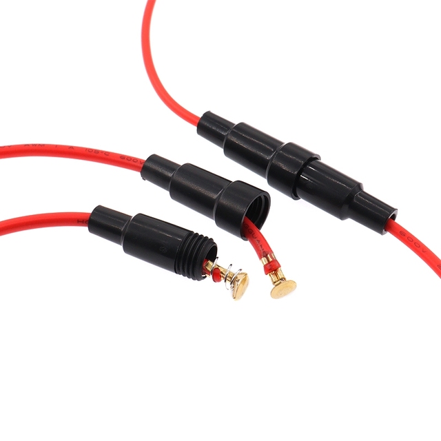 Onlyoa Fuse Holder with 22AWG 20AWG 18AWG Wire for 5x20mm 6*30MM 3A 5A 10A Glass Fuse