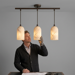 Modern Marble Pendant Light 3-Light Ceiling Fixture Indoor Kitchen Decor Handmade Irregular Shade Design - Product Image 1