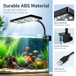 Lampe <span class=keywords><strong>LED</strong></span> USB à clip pour <span class=keywords><strong>aquarium</strong></span>, avec variateur de couleur, pour plantes aquatiques en ABS - Product Image 3