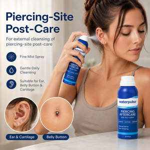 Spray per la cura dei piercing Waterpulse Saline Wound Wash 0.9% cloruro di sodio, nebulizzazione fine per orecchio, naso, cartilagine e piercing corporeo. - Product Image 4
