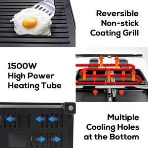 Parrilla eléctrica <span class=keywords><strong>Raclette</strong></span> de 3 capas para 8 personas con 8 sartenes pequeñas antiadherentes 2 en 1 - Product Image 3