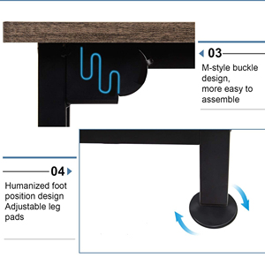 <span class=keywords><strong>Bureau</strong></span> d'ordinateur moderne en forme de L <span class=keywords><strong>avec</strong></span> support d'unité centrale réglable et espace d'<span class=keywords><strong>imprimante</strong></span> pour les postes de travail de <span class=keywords><strong>bureau</strong></span> à domicile - Product Image 5