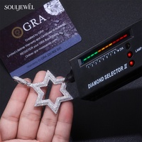 Pendentif croix hip-hop en argent sterling 925 pour homme avec pierres précieuses en moissanite, accessoires de bijoux de mode, vente en gros