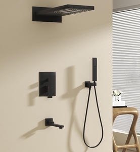 Ensemble de <span class=keywords><strong>douche</strong></span> encastré KD-05RS-B Nordic pour la maison, 2 modes de jet, <span class=keywords><strong>douche</strong></span> pluie, couleur noire, économiseur d'eau - Product Image 6