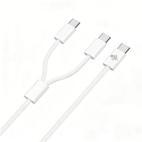 Câble de charge multi-appareils 2-en-1 avec connecteur Type-C/8 broches, conception tressée en nylon durable, câble de données à charge rapide 3A pour téléphone