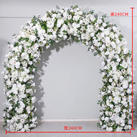 Événement Décoration Ensemble Tulle Satin Toile de Fond Stand Fleurs Artificielles Ballon Arc Led Lumières Pvc Lettres Table Couverture