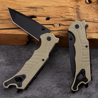 Couteau de poche pliable tactique, lame en acier inoxydable, manche G10, couteau utilitaire portable EDC pour le camping en plein air et la survie