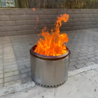 Estufa de jardín de acero inoxidable, barril quemador de leña, a gas, para exteriores
