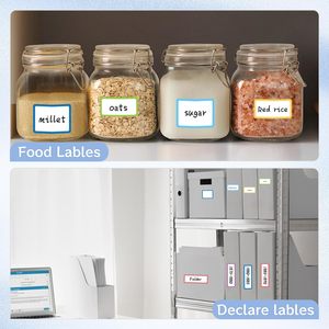 Étiquettes rectangulaires amovibles, 6 couleurs, 540 pièces, autocollants auto-adhésifs résistants à l'eau et à l'huile, pour conteneurs alimentaires, rangement en classe - Product Image 4