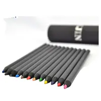 ดินสอไม้สีดำ12สี,ชุดดินสอวาดเขียนสีสำหรับโรงเรียนศิลปะไม้สีดำสำหรับเด็ก