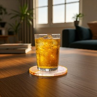 Ensemble de 6 sous-verres en acrylique - Sous-verres à boissons faits à la main, durables, avec un design mignon pour le salon et le bureau, style moderne