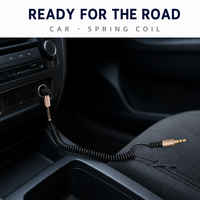 Câble audio AUX plaqué or 3,5 mm enroulé en gros, cordon en cuivre pour voiture, casque, haut-parleur, carte son, diffusion en direct, microphone