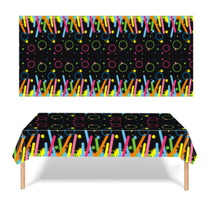 Valentine's Day Neon Glow Stick <b>Tablecloth</b> <b>Rectangle</b> Disposable Plastic Party <b>Tablecloth</b> for Indoor Celebration - Product Image 2