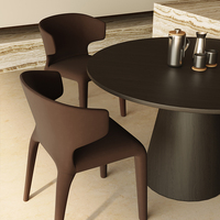 Table à manger ronde en bois massif de qualité supérieure, écologique, 4 places, design minimaliste, ensemble de salle à manger compact AD-Z2611