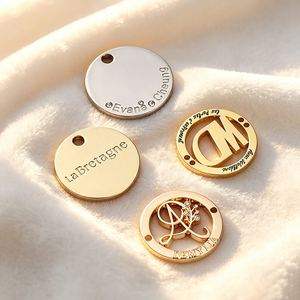 Custom Sew-on Metal Logo <b>Labels</b> Personalized Private Brand <b>Name</b> Metal Tags for Clothing Leather Bags - Product Image 2