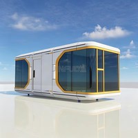 Maison d'hôtes touristique mobile en capsule spatiale, installation facile sans travaux de fondation complexes