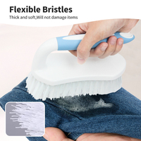 Brosse de nettoyage de sol de salle de bains de douche en plastique de vente chaude avec gommage et poignée durables