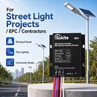 Contrôleur solaire PWM Sukite Stable 1880 12V 80W 20A pour éclairage public avec capteur pour projets d'éclairage solaire