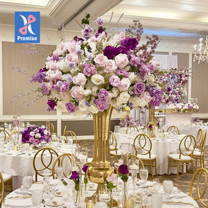 Promesa Flor DE BODA Bola hecha a mano Decoración de mesa de boda de seda Bola de flor púrpura artificial - Product Image 1