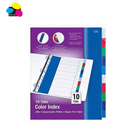 Diviseurs de reliure de papier d'index de pierre de trois couleurs avec l'onglet alphabétique en plastique d'impression