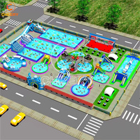 Plan d'entreprise pour parc aquatique gonflable, piscine rectangulaire portable à structure métallique, conception et construction de parc aquatique