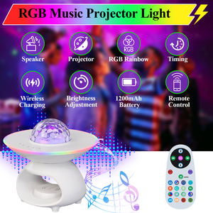 <strong>2025</strong> New Cross-Border Custom <strong>Bluetooth</strong> <strong>Speaker</strong> - Wireless Charging Night Light Bedside Table Lamp, RGB Atmosphere Wireless Audio - Product Image 3