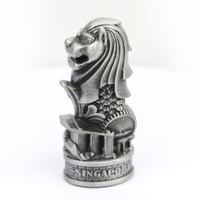 Sculpture de conception de logo personnalisée, modèle 3D, souvenir du Merlion de Singapour, petite figurine en alliage de zinc