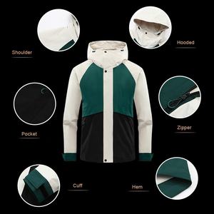 Chaqueta Softshell impermeable para <span class=keywords><strong>mujer</strong></span>, senderismo al aire libre, capa de lluvia de Color de retales de concha suave, chaqueta Softshell para hombre con capucha Unisex - Product Image 5