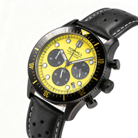 Montre à quartz de luxe personnalisée populaire avec bracelet en cuir de haute qualité, acier inoxydable 316L, étanche, montres de sport de plongée pour hommes