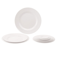 Assiette en mélamine 100% 6 7 8 9 10 11 12 13 14 pouces Assiette ronde en plastique blanc Assiettes en plastique dur