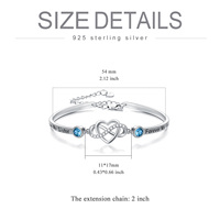 Brazalete de Plata de Ley 925 con Baño de Rodio y Corazón Infinito Personalizado de YFN Jewelry