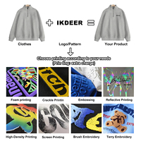 Sweat-shirts pour hommes à col roulé, demi-zip, 100% coton, mode hiver, pull à fermeture éclair, impression de logo personnalisé, faible MOQ, livraison rapide, OEM