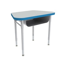 Muebles Escolares, Escritorio para Estudiantes con Superficie Trapezoidal, Muebles para Escuela Primaria, Mesa de Madera, Escritorio Infantil