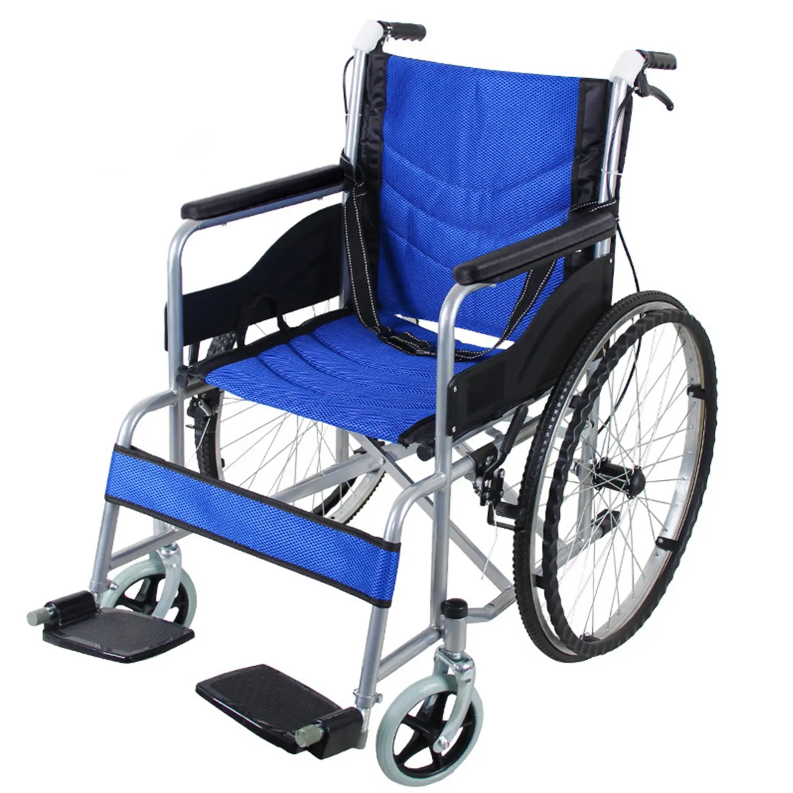 Light weight manual folding wheel wheelchair With breathable seat cushion