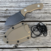 Couteau à lame fixe EDC pour l'extérieur, vente en gros pour petites commandes, personnalisable OEM, mini couteau de cou avec étui et cordon pour camping tactique