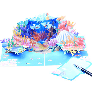 <span class=keywords><strong>3D</strong></span>-Popup-Karte-Handgemachte Papier kunst zum Thema Ozean zum Geburtstag Jubiläum Weihnachten Vatertag-Einzigartiges Gruß<span class=keywords><strong>karten</strong></span> geschenk - Product Image 1