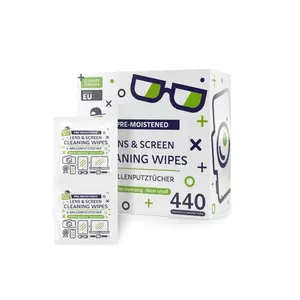 Custom Logo Print Screen Professional Eyeglass Clean Paper Wet Wipe For Tempered Eye Glasses