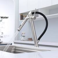 Robinet de cuisine en acier inoxydable SUS304 doré, rotatif à 360 degrés, avec flexible en silicone, mitigeur intelligent