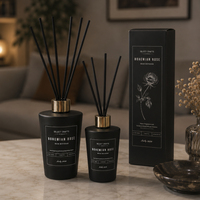 Diffuseur à bâtonnets de parfum d'ambiance de luxe 2026 en gros, parfum d'intérieur longue durée en bouteille de verre, huile essentielle, désodorisant d'air