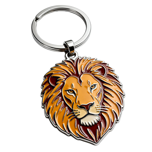 พวงกุญแจโลหะเคลือบลายหัวสิงโตแบบ OEM สั่งทำได้ ดีไซน์รูปสัตว์ คุณภาพสูง ขัดเงา ของที่ระลึก ของขวัญ ขายส่ง - Product Image 1