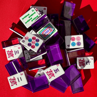 Tuiles de Mahjong Américain de Luxe en Acrylique Violet Lapin, 160 Tuiles Artisanales, Collection au Design Inspiré de la Nature pour des Soirées de Jeu Chics
