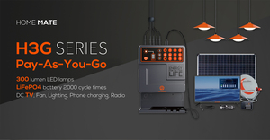 JUA Energy Générateur d'énergie solaire prépayé Pay As You <span class=keywords><strong>Go</strong></span> Système d'énergie solaire domestique portable pour l'éclairage DC TV Fan Radio Charge - Product Image 2