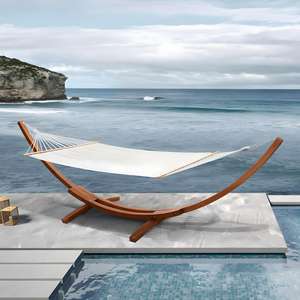 Hamaca doble con soporte, cama Columpio <span class=keywords><strong>de</strong></span> jardín <span class=keywords><strong>de</strong></span> <span class=keywords><strong>madera</strong></span> <span class=keywords><strong>para</strong></span> exteriores <span class=keywords><strong>para</strong></span> patio, patio, balcón, cama colgante portátil <span class=keywords><strong>para</strong></span> 2 personas - Product Image 6