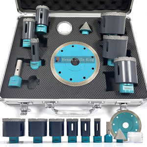 Kim cương khoan bit đặt lỗ saw 20/32/38/50/60/68mm + 125mm kim cương đĩa + 2-38mm kim cương cone bit + 20mm ngón tay bit - Product Image 1