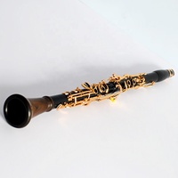 Woodwind Musical Instrument Ebony Clarinet G Gold Plated Key 18 Keys