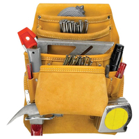 Sac à outils et à clous pour charpentier Custom Craft I933, en cuir de vachette de première qualité, durabilité professionnelle de qualité supérieure