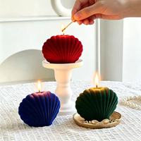 Bougie parfumée de luxe en forme de coquillage floqué pour cadeau de Noël, bougies décoratives originales en velours